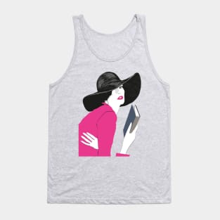 Woman reader with hat Tank Top